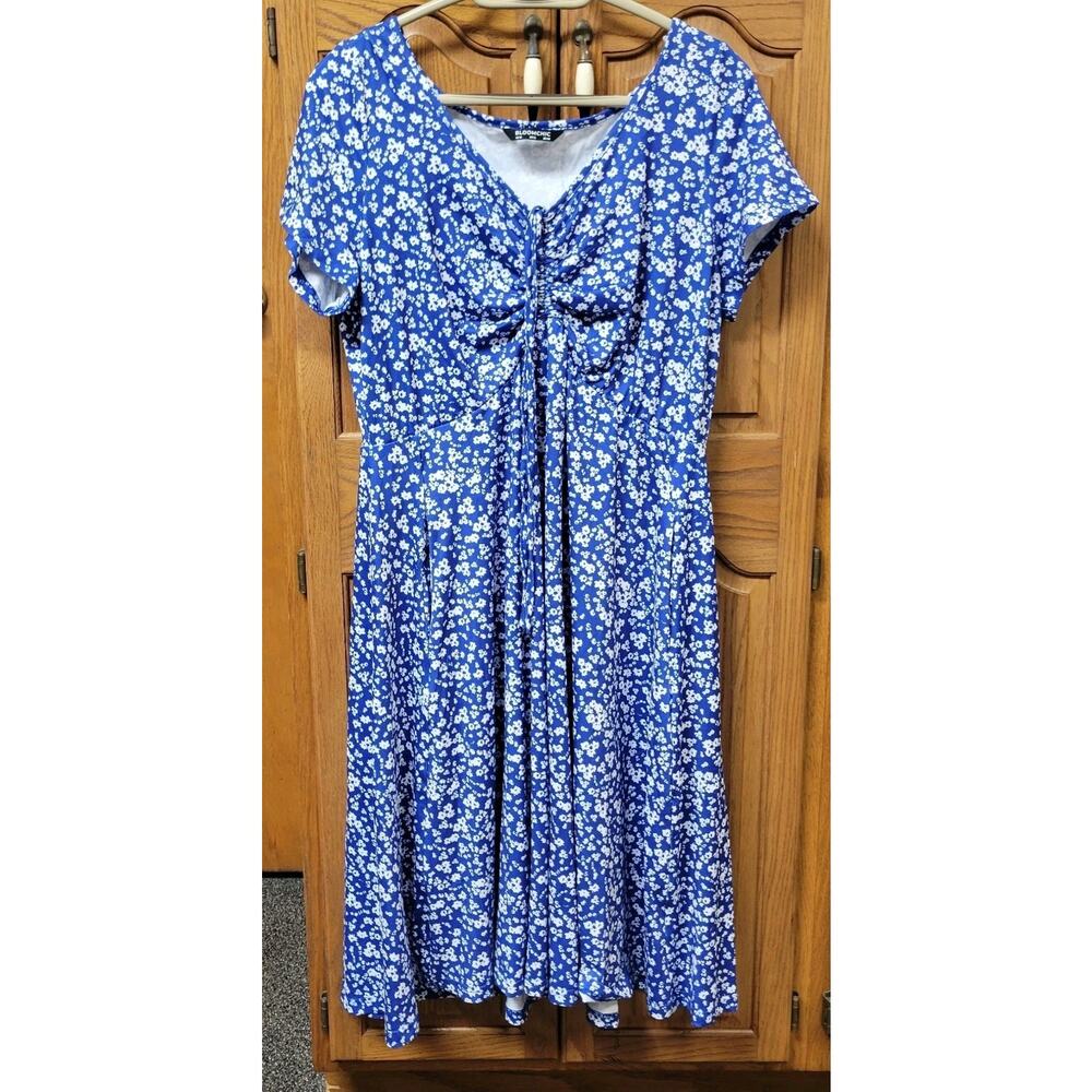 Bloomchic Womens Blue Floral Dress Size 10